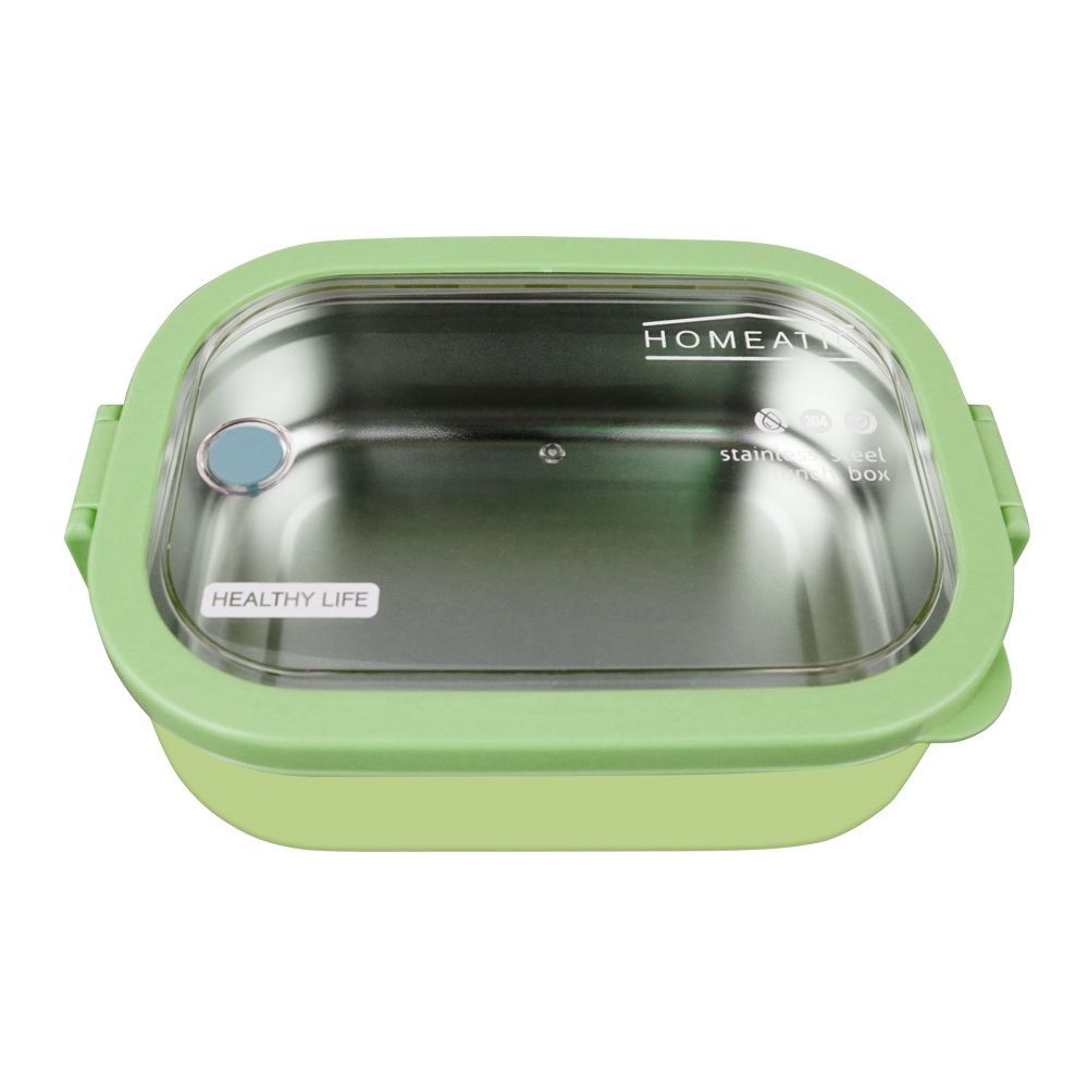 Homeatic Stainless Steel Lunch Box with Spoon 1300ml Green at Zubaidas Homestore