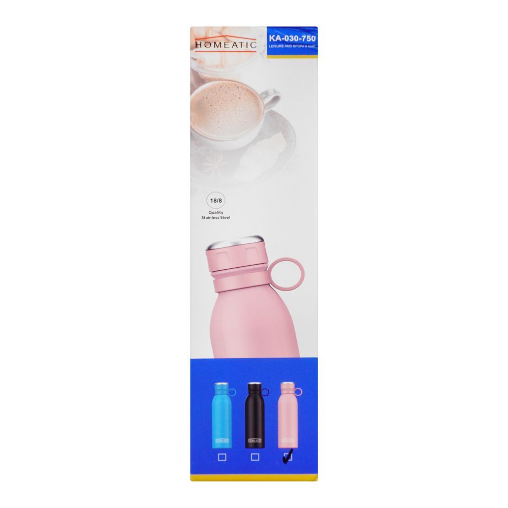 Homeatic Steel Water Bottle 750ml Pink HKA-030 Zubaidas The Largest Homestore in Pakistan