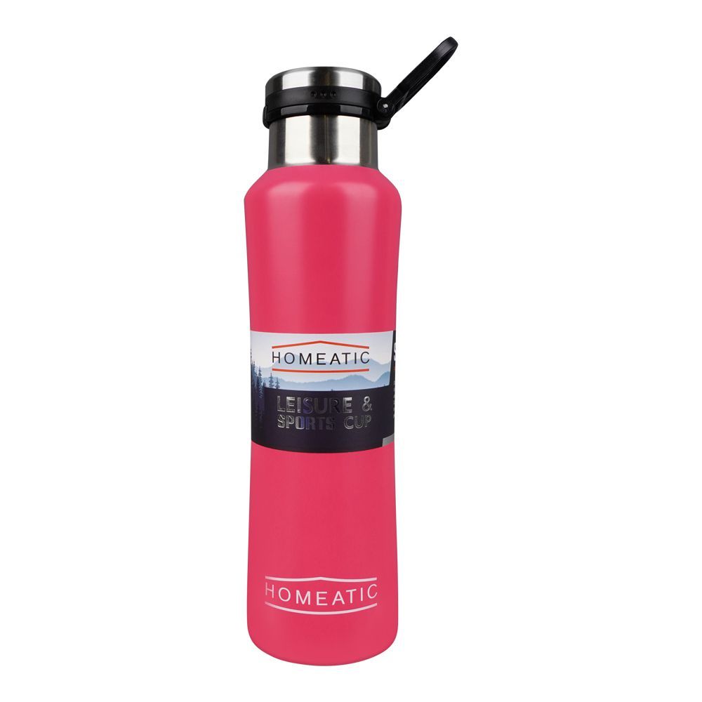 Homeatic Steel Water Bottle Pink 550ml HKA-038 Zubaidas Homestore