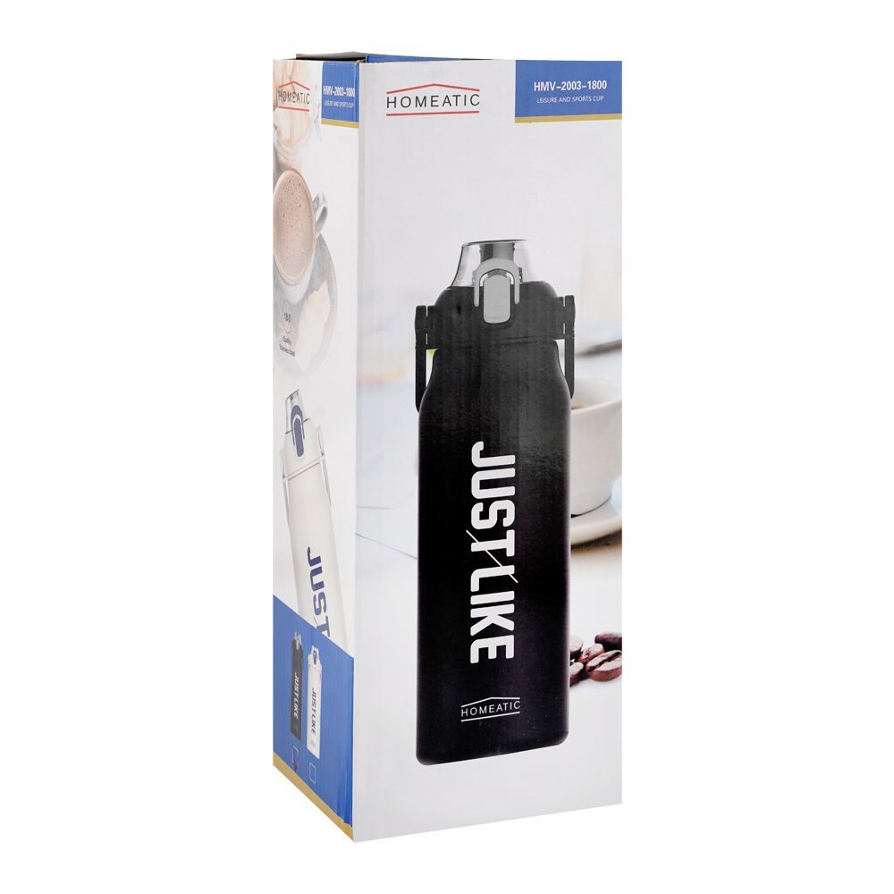 Homeatic Vaccum Flask- Black Steel Water Bottle 1800ML at Zubaidas The Best Online Homestore in Pakistan