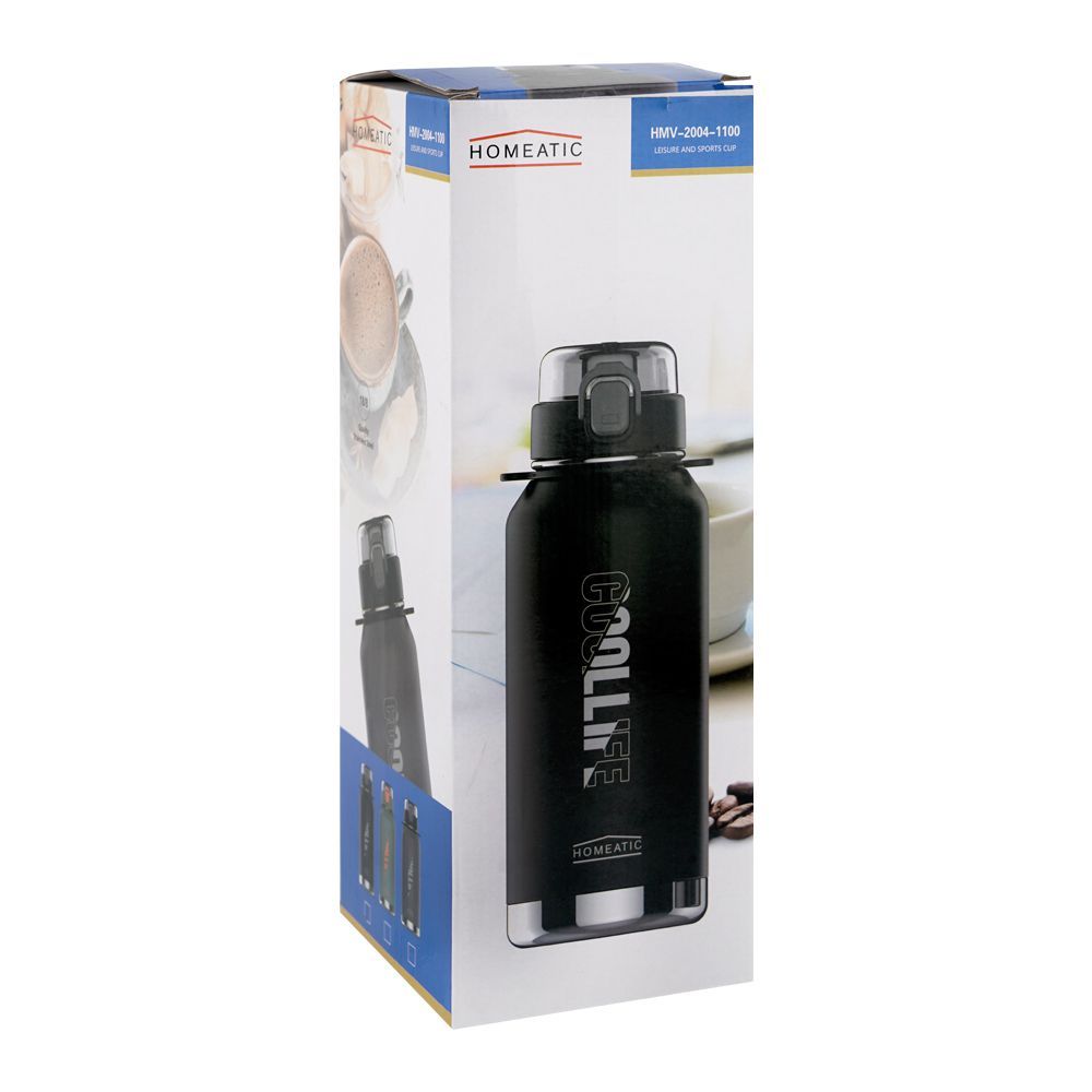 Homeatic Vaccum Flask- Grey Steel Water Bottle 1100ML at Zubaidas Homestore Online Pakistan