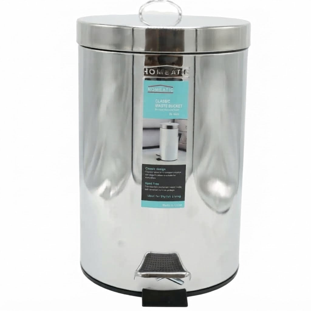 Homeatic Waste Bin Steel 7 Liters at Zubaidas Homestore. Homeatic Waste Bin Steel 7 Liters at Zubaidas Homestore