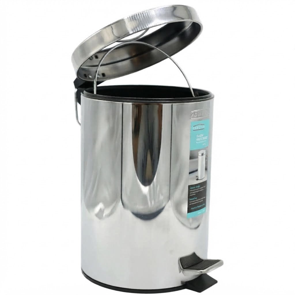 Homeatic Waste Bin Steel 7 Liters at Zubaidas Homestore. House of The Biggest Collection of Waste Bin in Pakistan