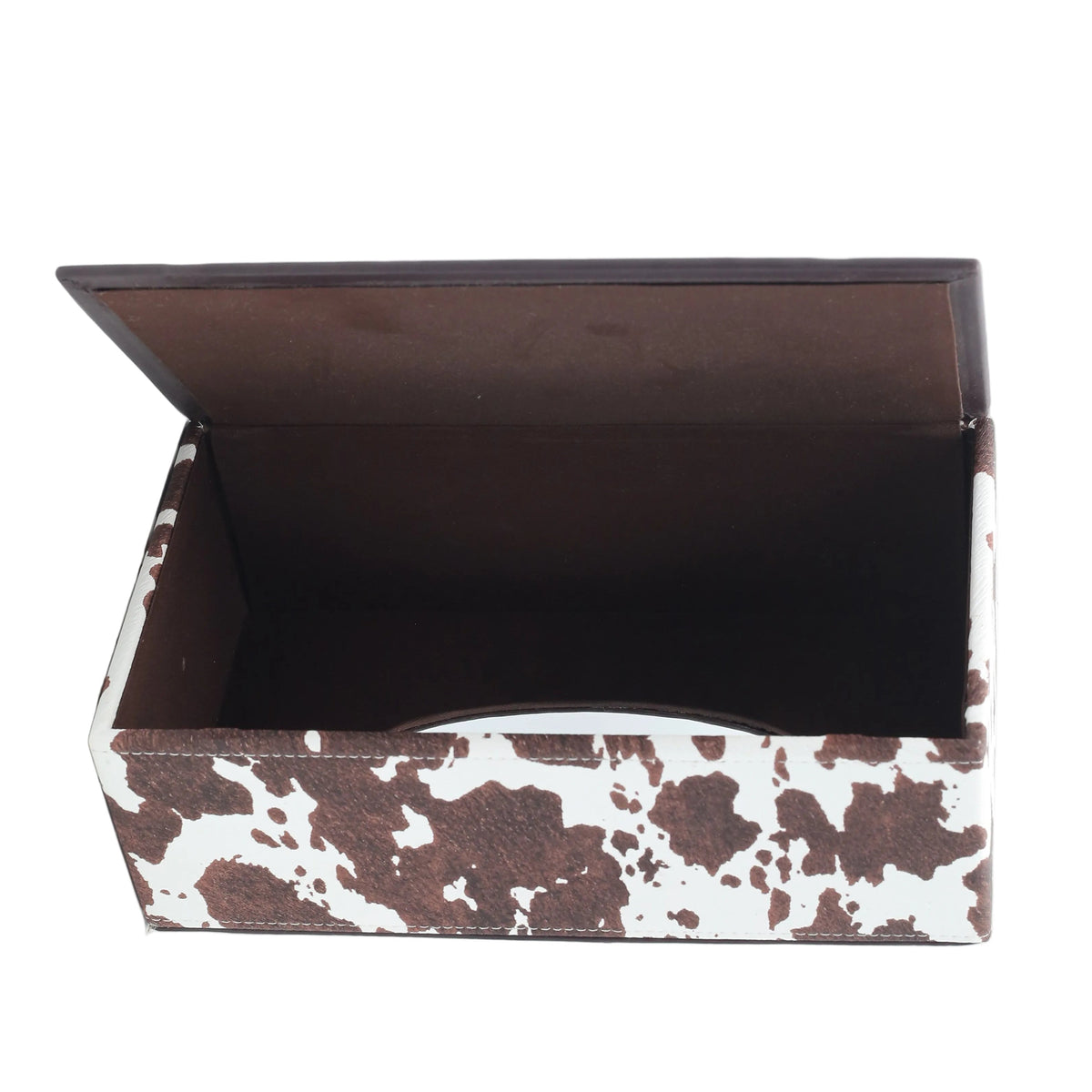Homey Cowhide Print Leather Tissue Box at Zubaidas Homestore Pakistan