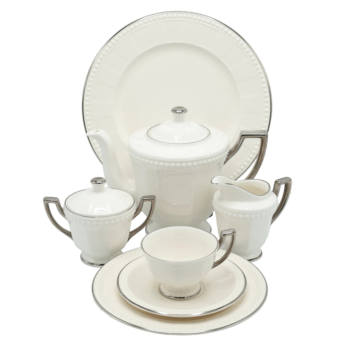 Imperial Beaded Bone China Tea Set 24 Pieces at Zubaidas Homestore Pakistan