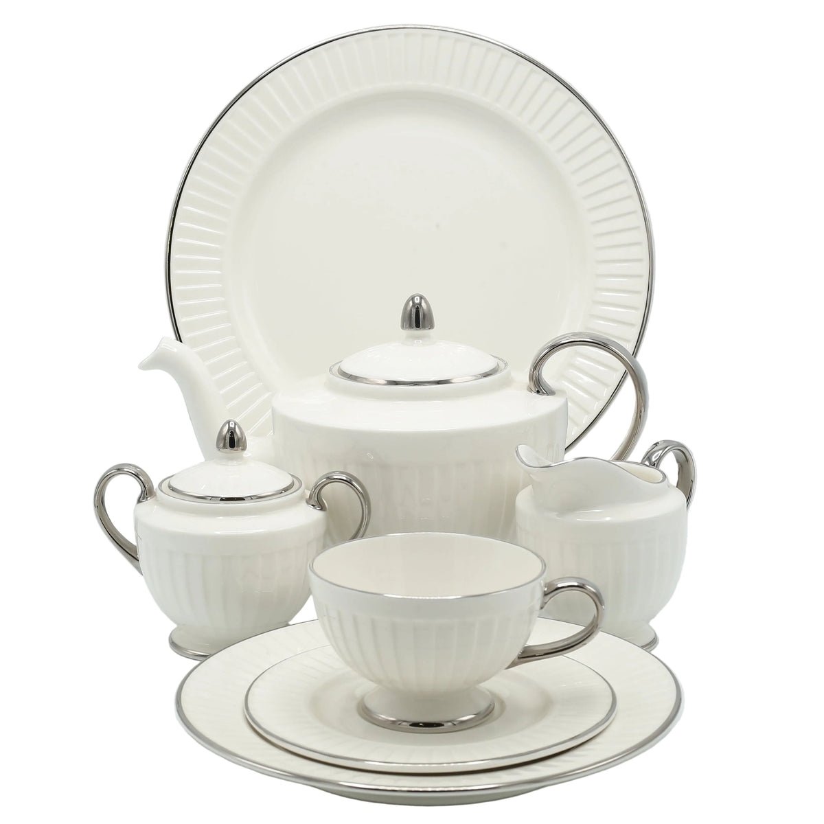 Imperial Fluted Bone China Tea Set 24 Pieces at Zubaidas Homestore Pakistan