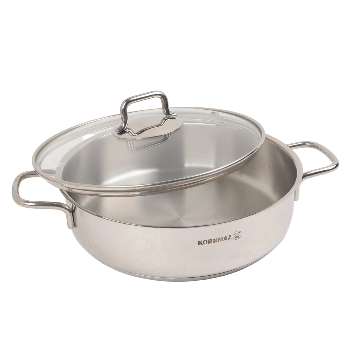 Korkmaz Perla Stainless Steel Casserole Pot 26cm at Zubaidas Homestore. #1 Homestore In Pakistan