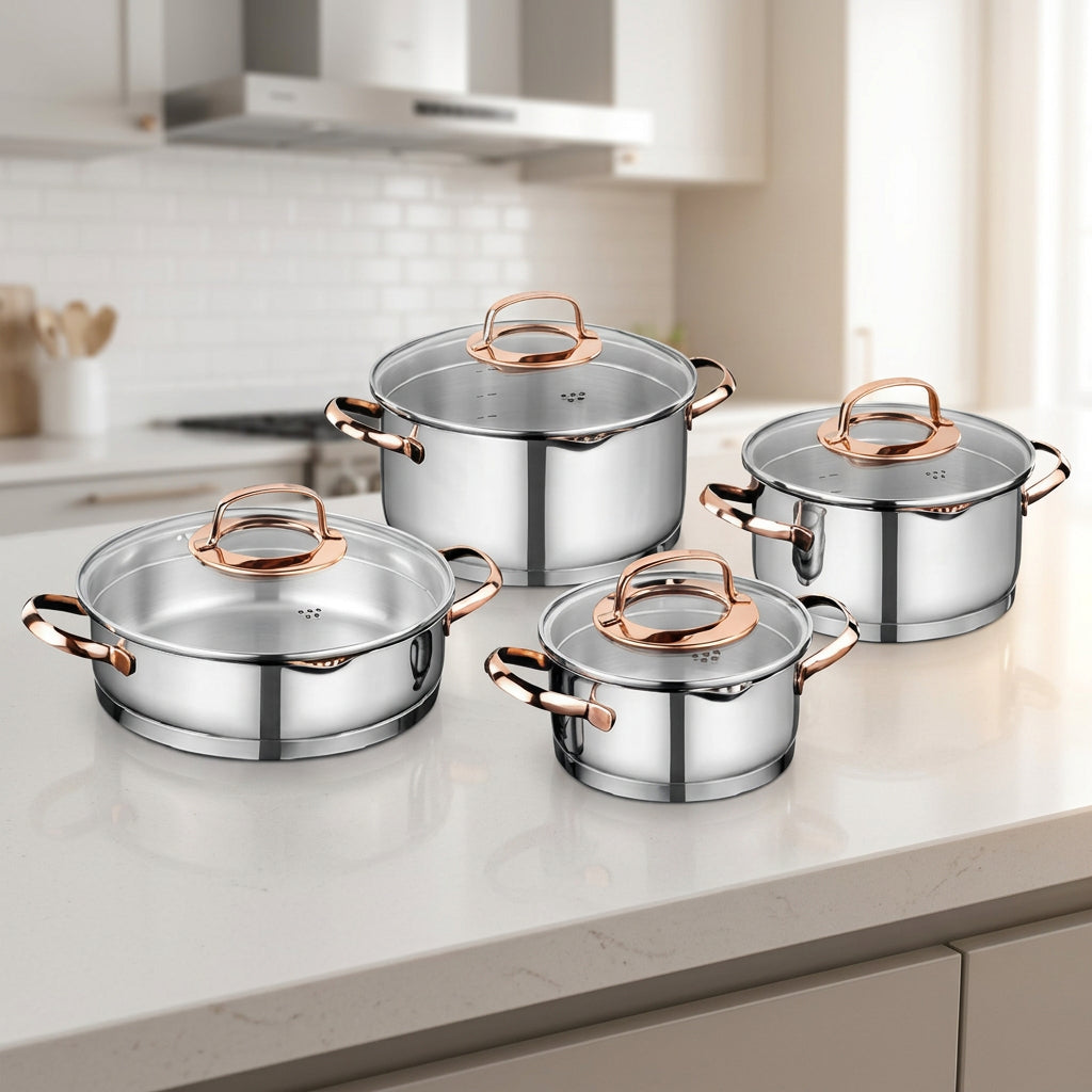 Korkmaz Rosanna Cookware Set 8 Pieces at Zubaidas Homestore