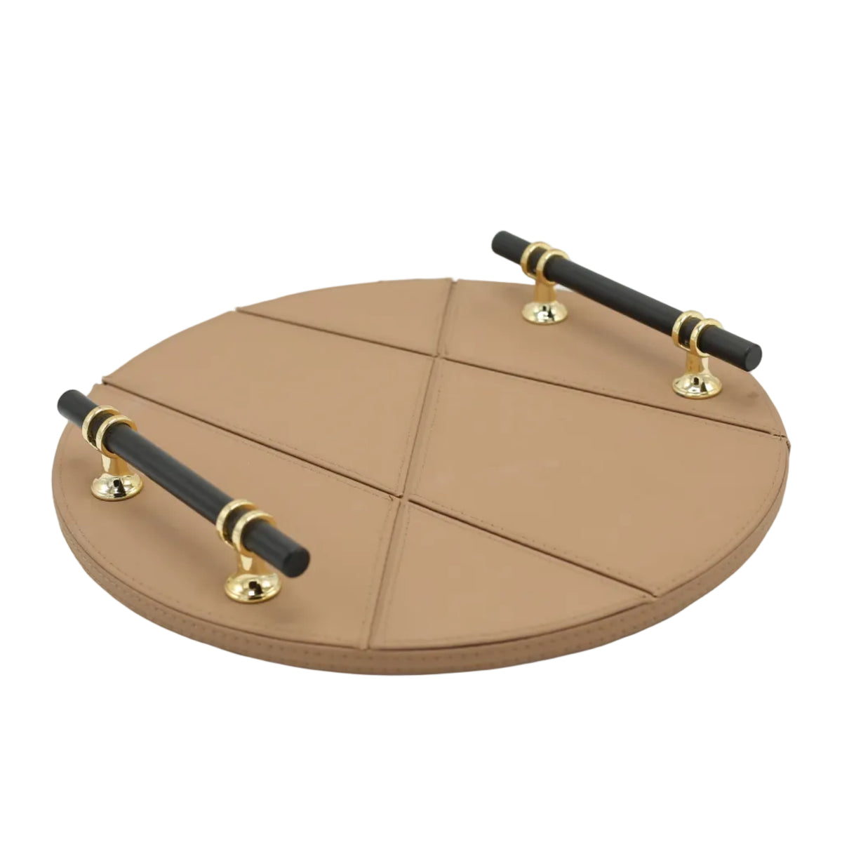 Luxury Faux Leather Round Serving Tray 2 Pieces Set at Zubaidas Homestore. Best Homestore in Pakistan