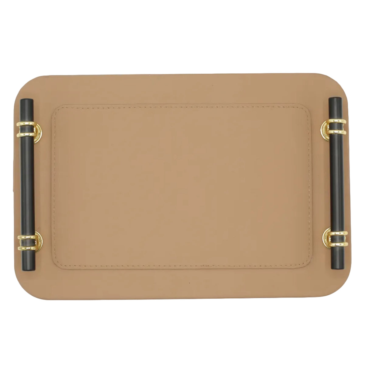Luxury Faux Leather Serving Tray with Black Handle 2 Pieces Set at Zubaidas Homestore. Best Online Homestore in Pakistan