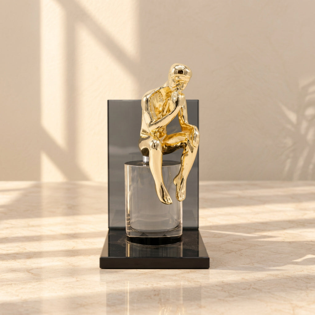 Luxury Metallic Golden Figure with Crystal Base at Zubaidas Homestore