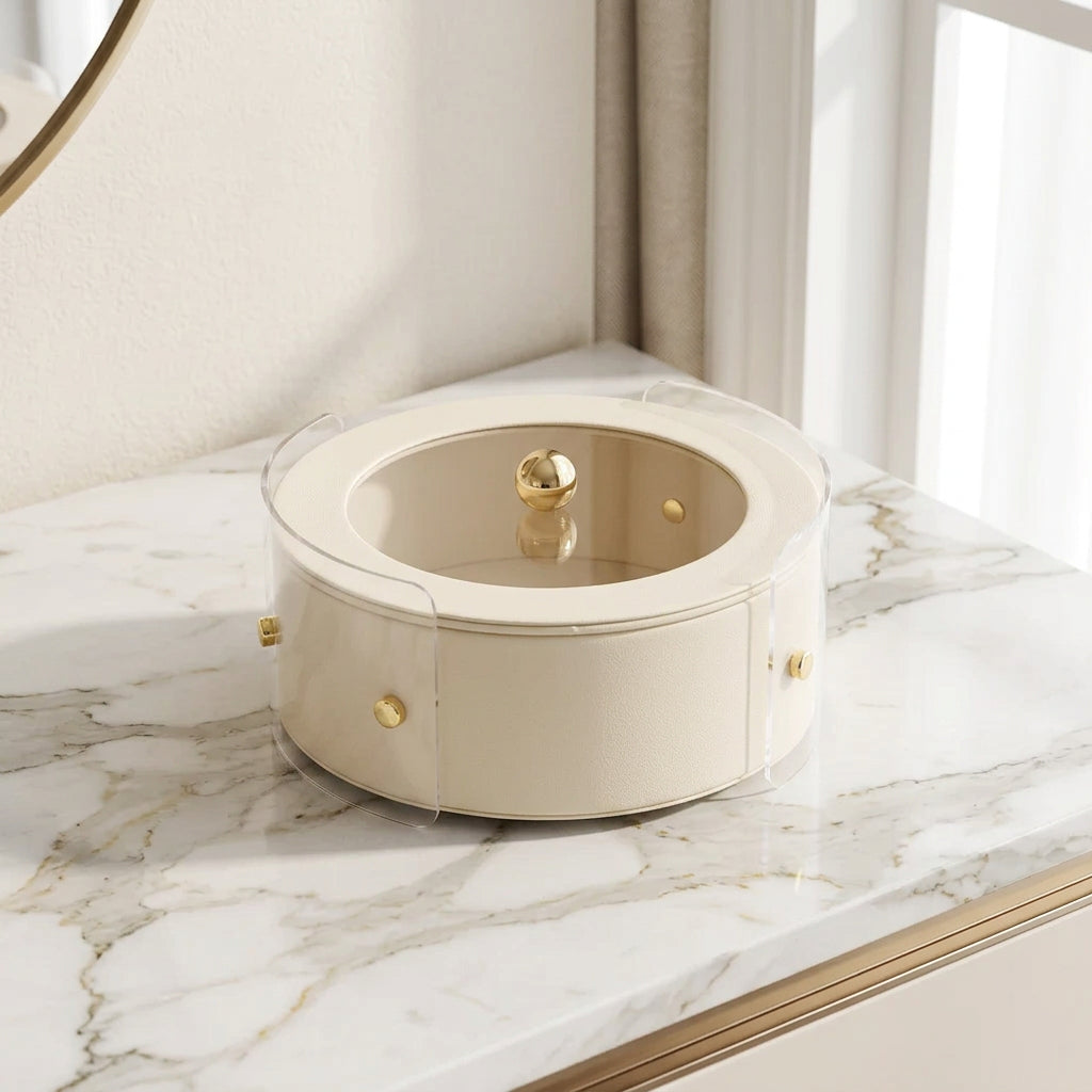 Luxury Round Organizer Storage Box with Lid at Zubaidas Homestore