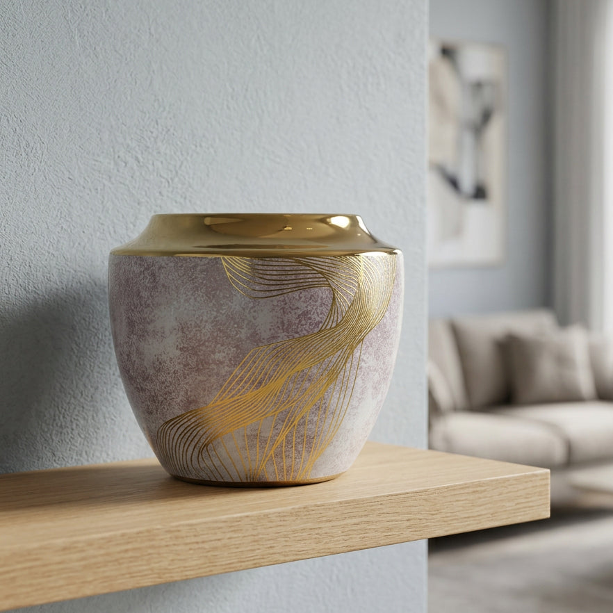 Marble Effect Ceramic Decorative Vase at Zubaidas Homestore