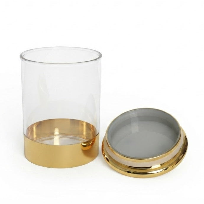 Medium Acrylic Jar With Metallic Gold Base at Zubaidas Homestore Online Pakistan