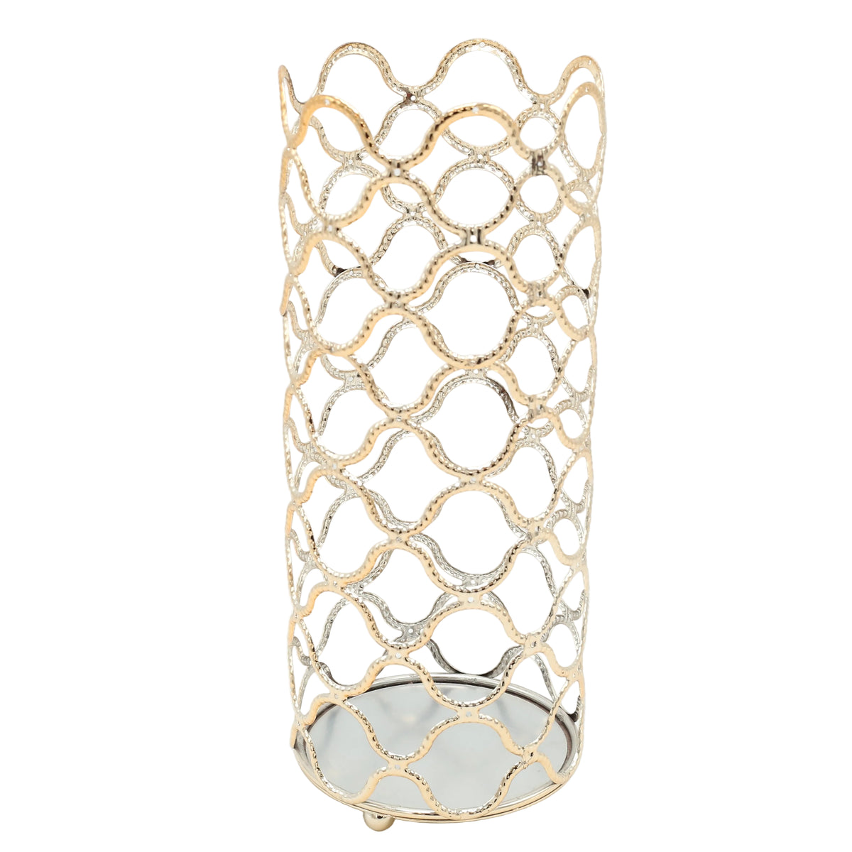 Metal Lattice Glass Flower Vase at Zubaidas Homestore Pakistan