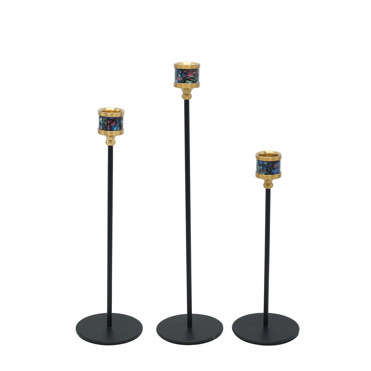 Metal Mosaic Candle Stand 3 Pieces Set at Zubaidas Homestore Pakistan