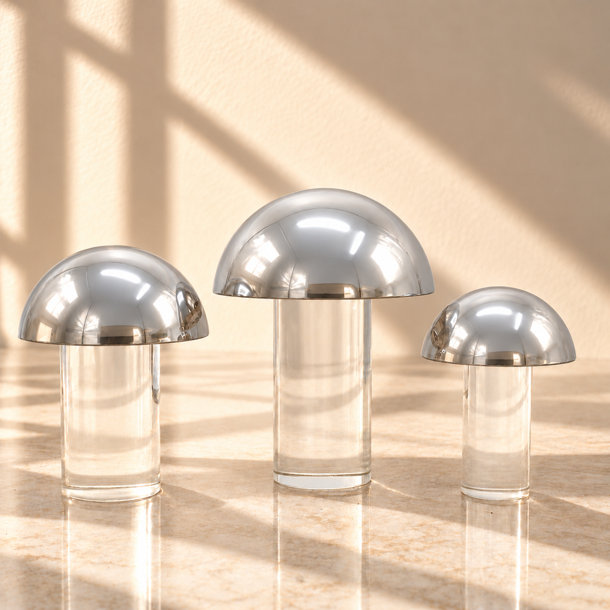 Metallic Mushroom Showpiece 3 Pieces Set at Zubaidas Homestore