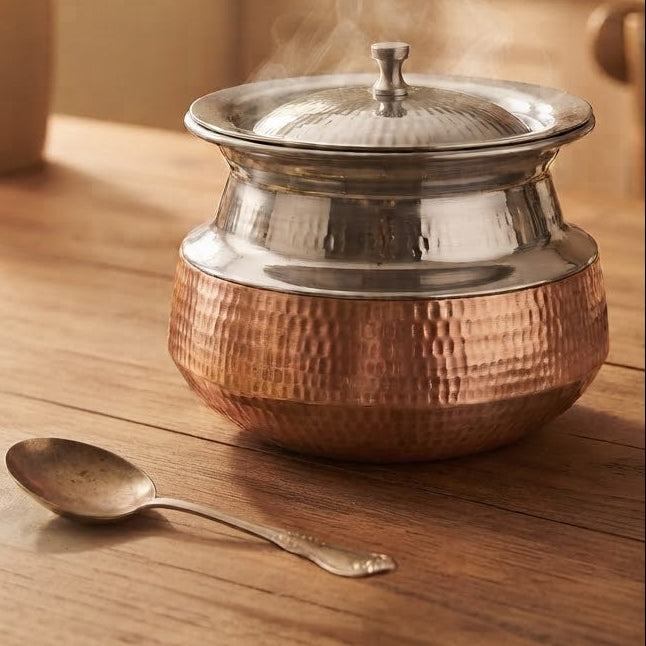 Mini Steel Degh with Copper Base at Zubaidas Homestore