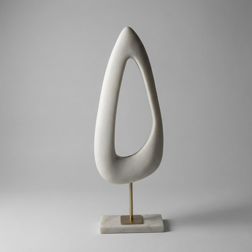 Modern Abstract Polystone Sculpture with Marble Base at Zubaidas Homestore Pakistan