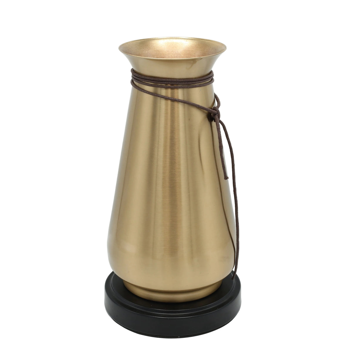 Modern Brass Vase with Leather Accent at Zubaidas Homestore Pakistan