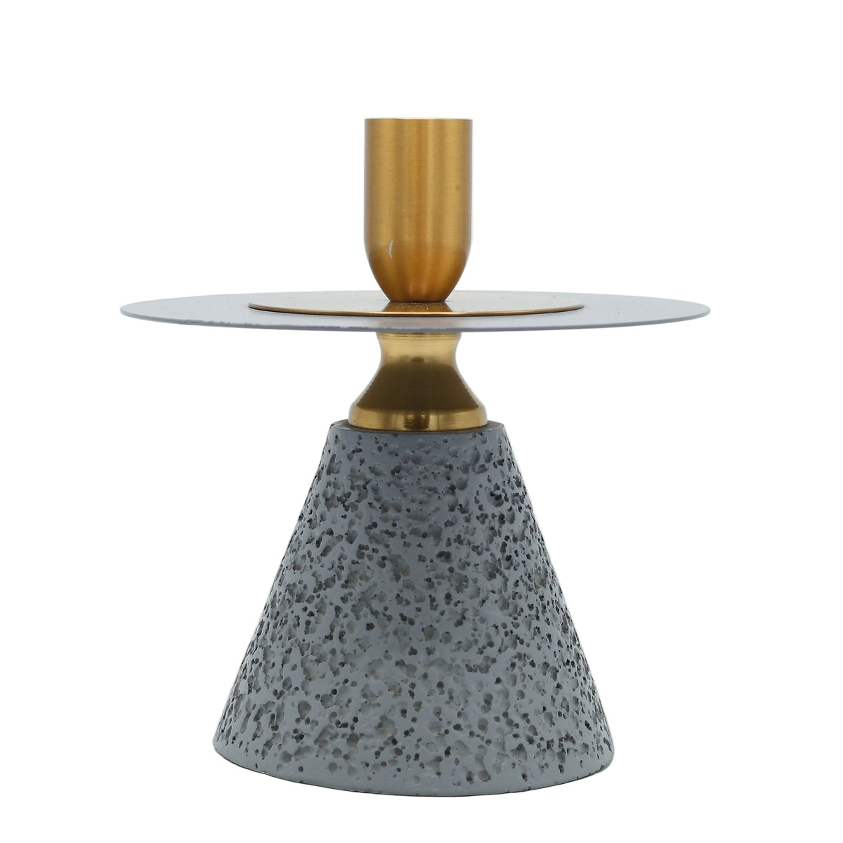Modern Conical Textured Metal Candle Stand Grey at Zubaidas Homestore Pakistan