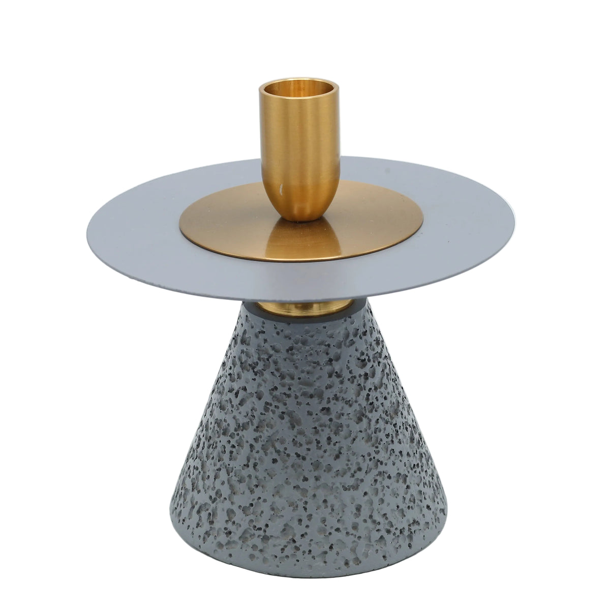 Modern Conical Textured Metal Candle Stand Grey at Zubaidas Homestore - House of The Biggest Collection of Decor in Pakistan