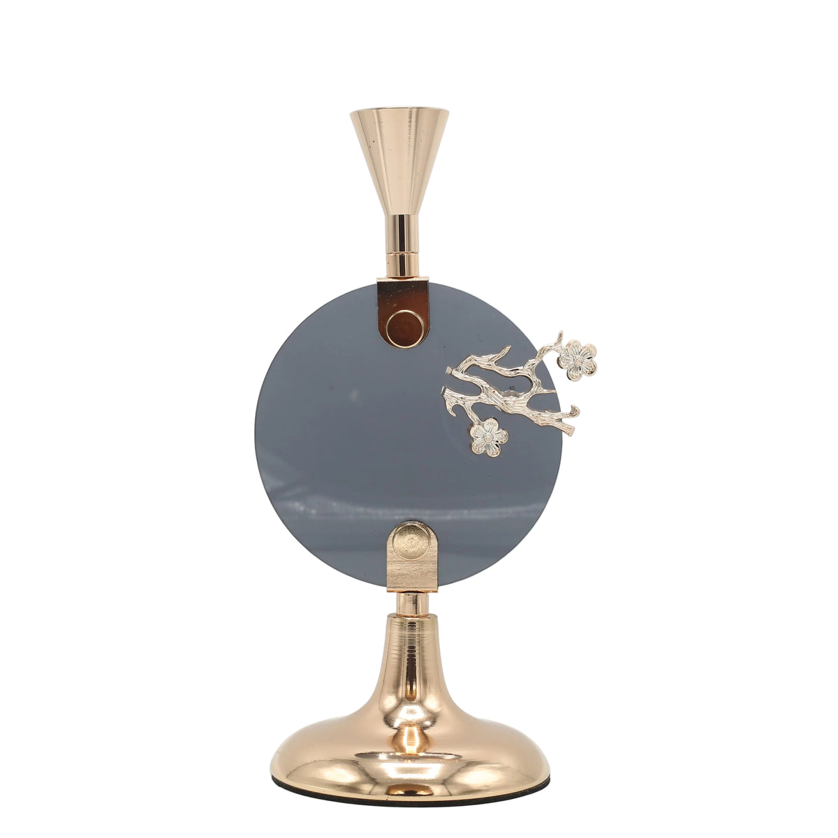 Modern Metal Candle Holder with Flower Motif Gold at Zubaidas Homestore Pakistan