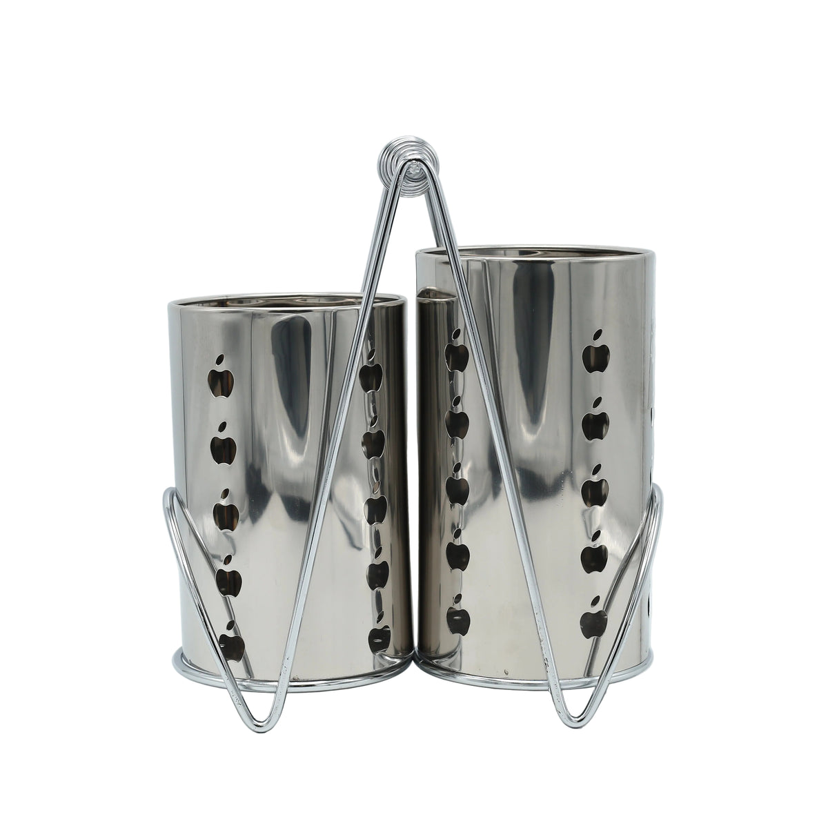 Modern Stainless Steel Double Cutlery Holder with Stand at Zubaidas Most Trusted Homestore Pakistan