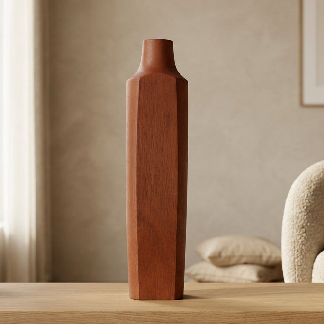 Modern Wooden Accent Decorative Vase at Zubaidas Homestore