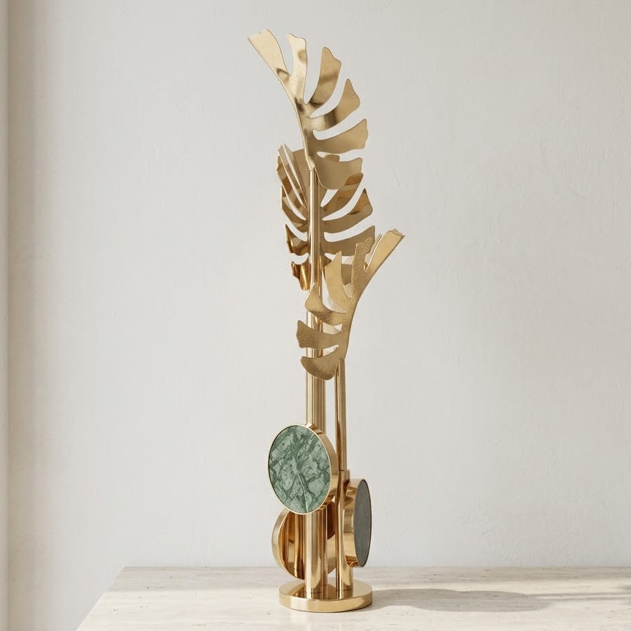Monstera Leaf Stand Golden at Zubaidas Homestore