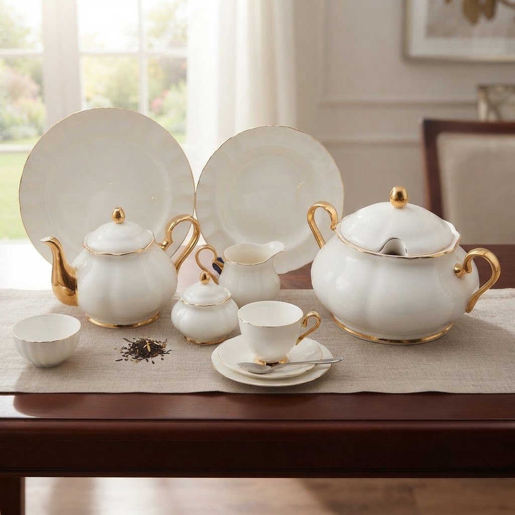 More & More Royal Albert Design Bone China Dinner Set 75 Pieces at Zubaidas Homestore