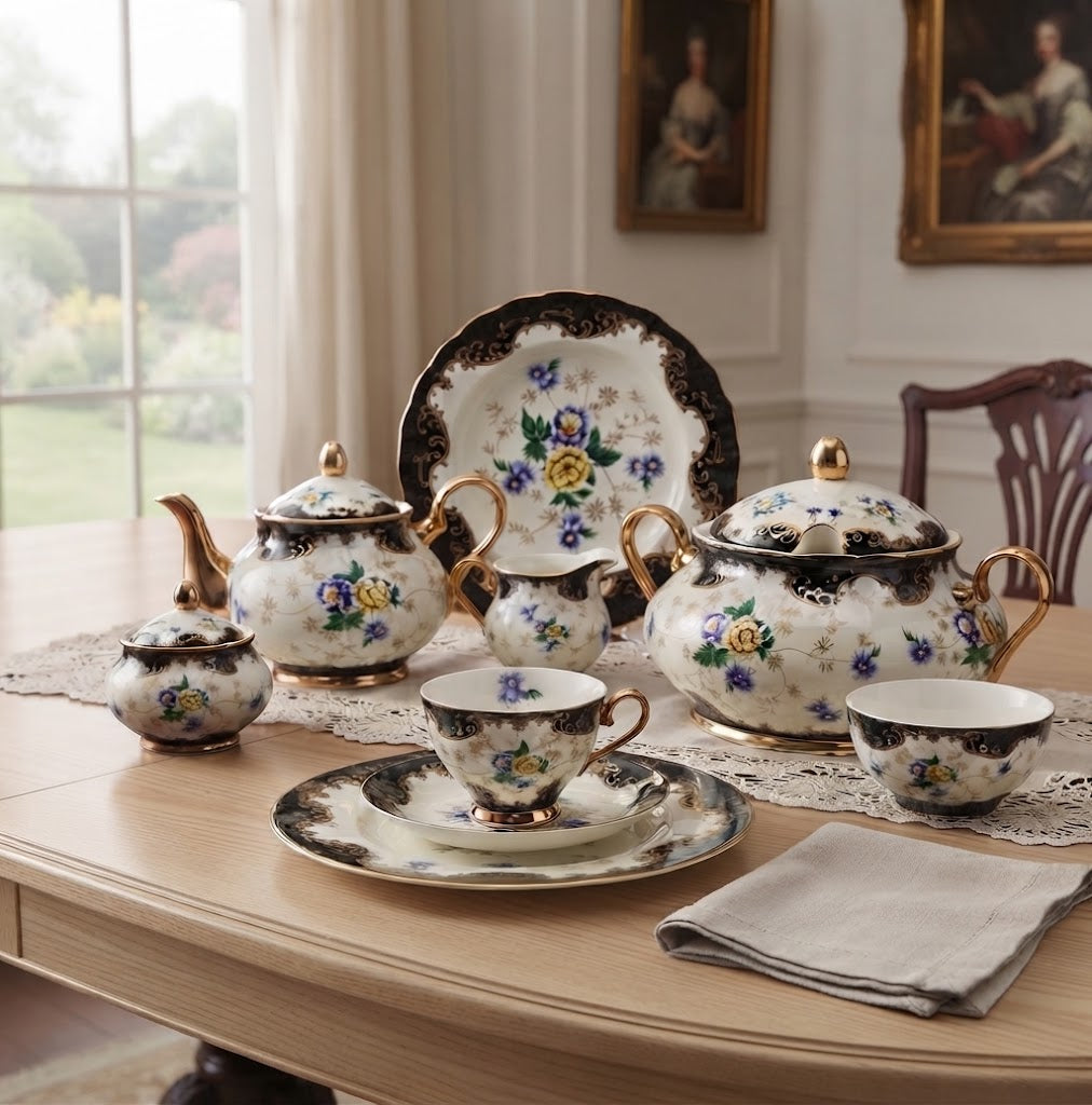 More & More Royal Albert Style Bone China Dinner Set 75 Pieces at Zubaidas Homestore