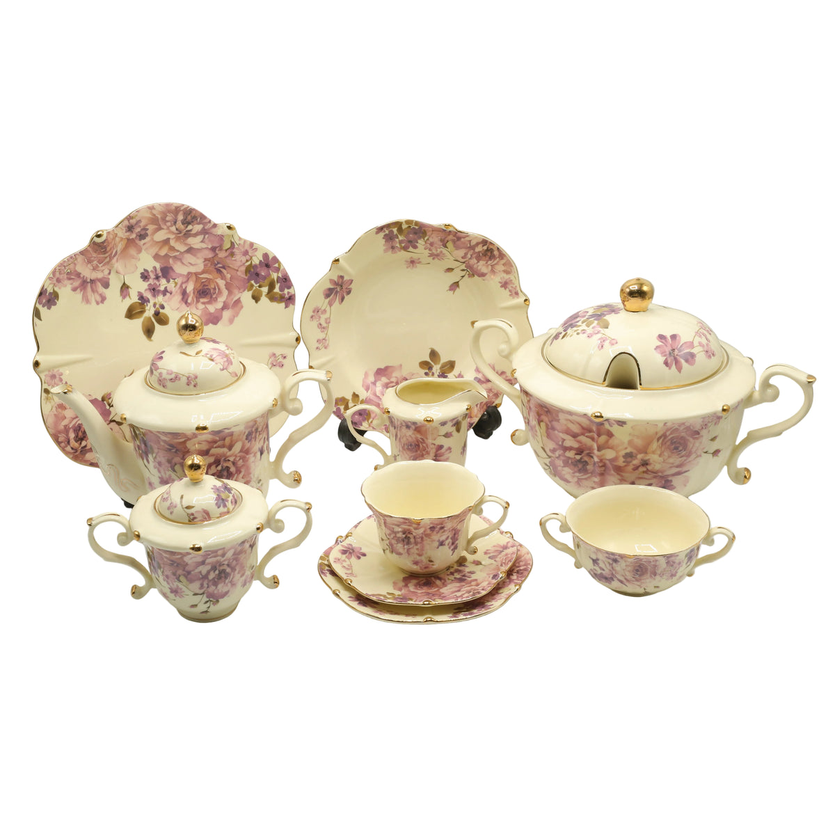 More & More Royal Albert Style Floral Print Dinner Set 75 Pieces at Zubaidas Homestore Pakistan