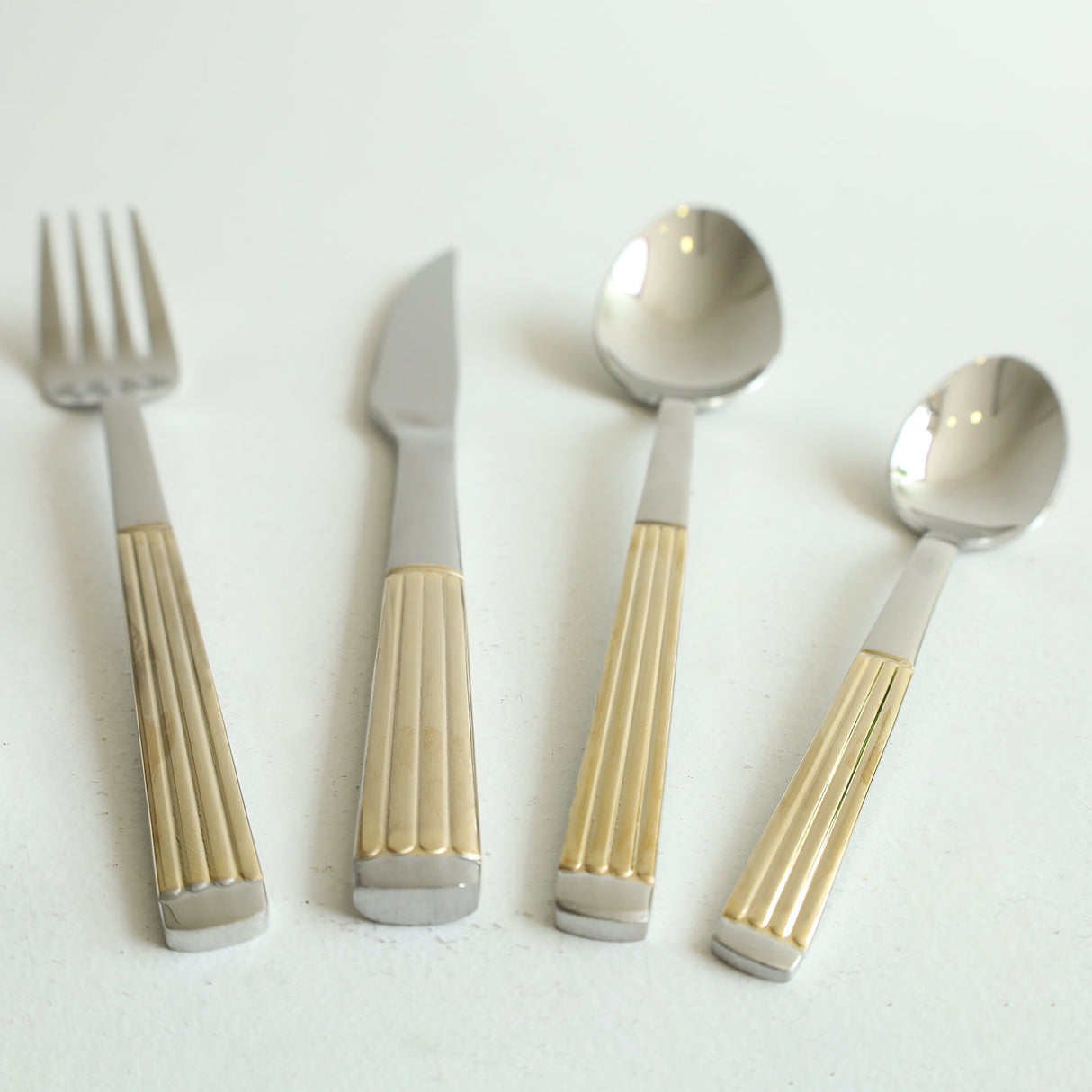 MYD Four Lines Design Cutlery Set 24 Pieces Silver at Zubaidas Best Homestore in Pakistan