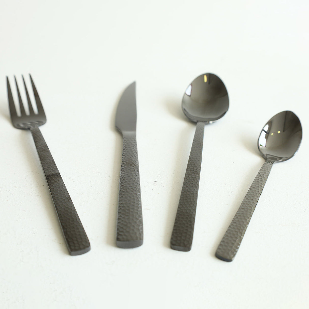 MYD Hammer Design Cutlery Set 24 Pieces Black at Zubaidas Best Homestore in Pakistan