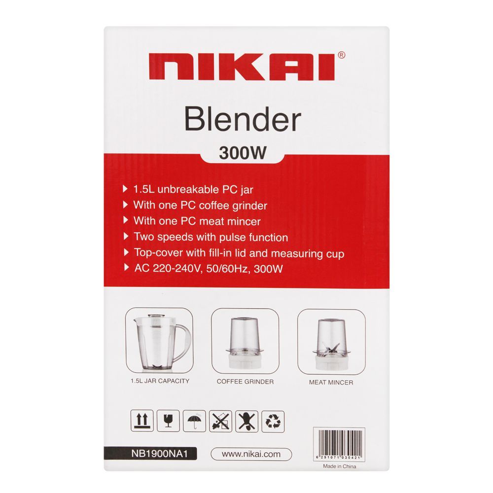 Nikai Blender 300W 1.5 Liter NB1900A at Zubaidas Best Homestore in Pakistan