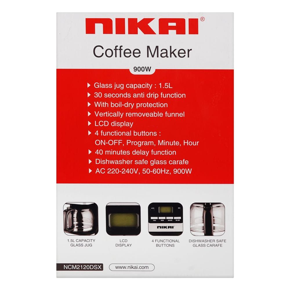Nikai Coffee Maker 900W NCM2120DSX at Zubaidas The Best Homestore in Pakistan