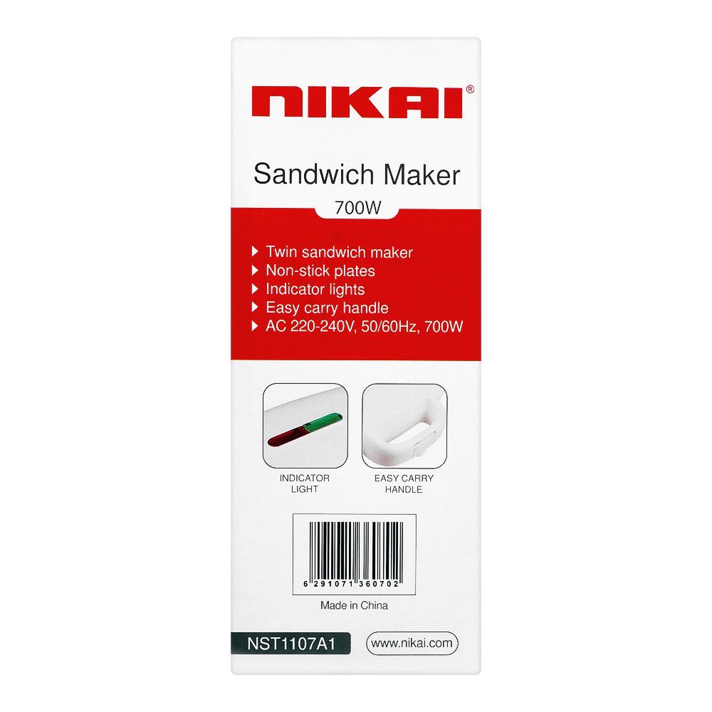 Nikai Sandwich Maker 700W NST1107A1 at Zubaidas #1 Home Shop in Pakistan