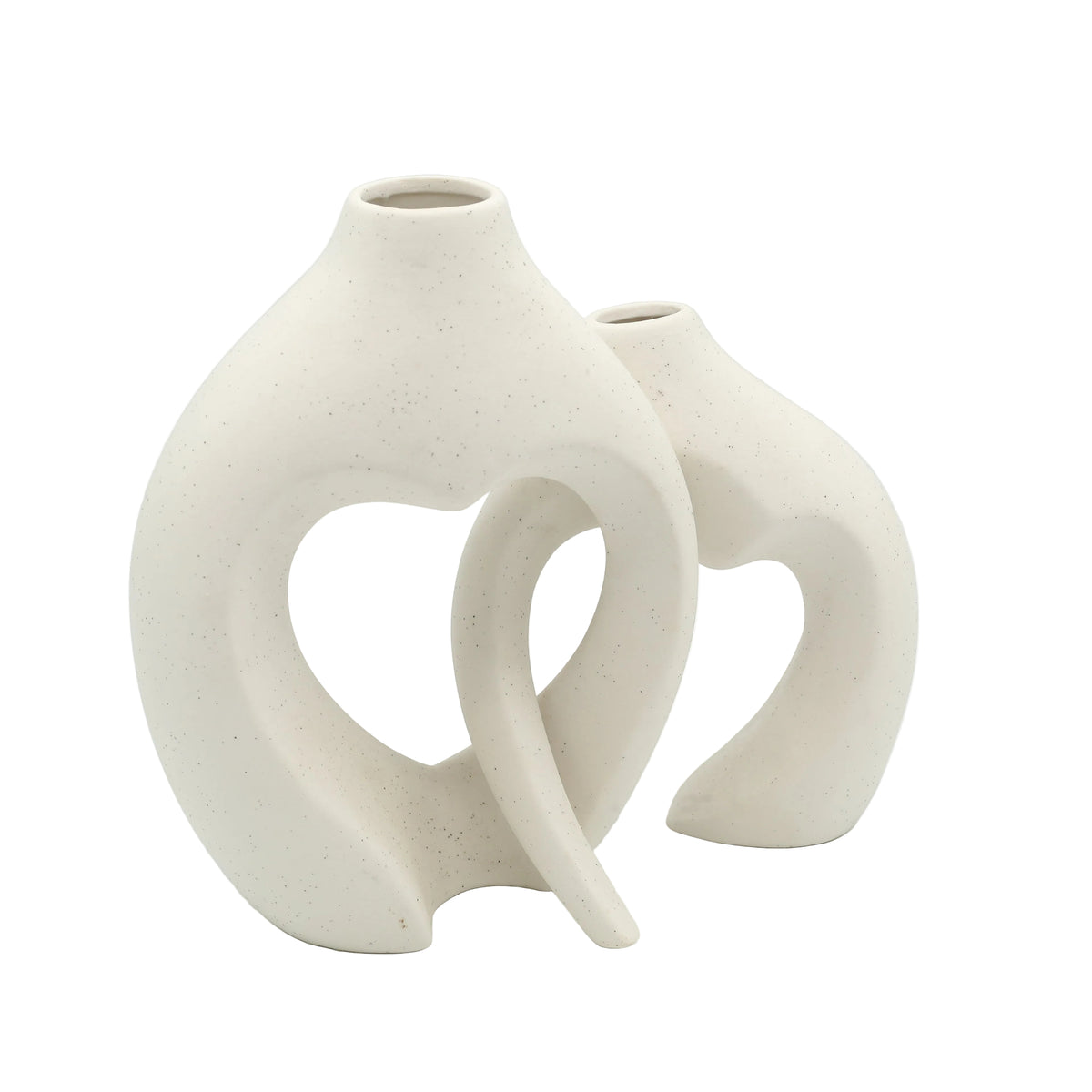 Nordic Interlocking Heart Decorative Vase Set 2 Pieces at Zubaidas Homestore Pakistan