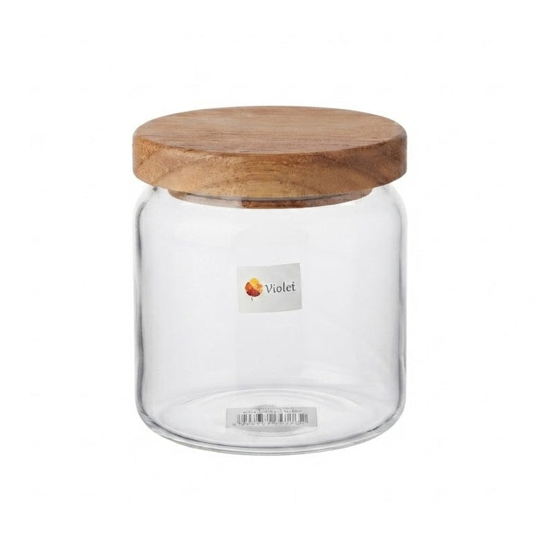 Ocean Pop Glass Storage Jar 500ml With Wooden Lid at Zubaidas Homestore Best for Home Shopping Pakistan