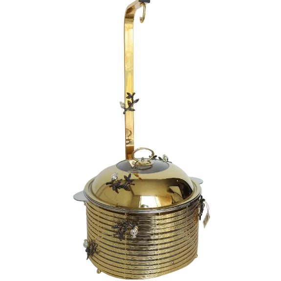Orchid Buffet Serving Dish With Stand Gold at Zubaidas Homestore Best for Home Shopping