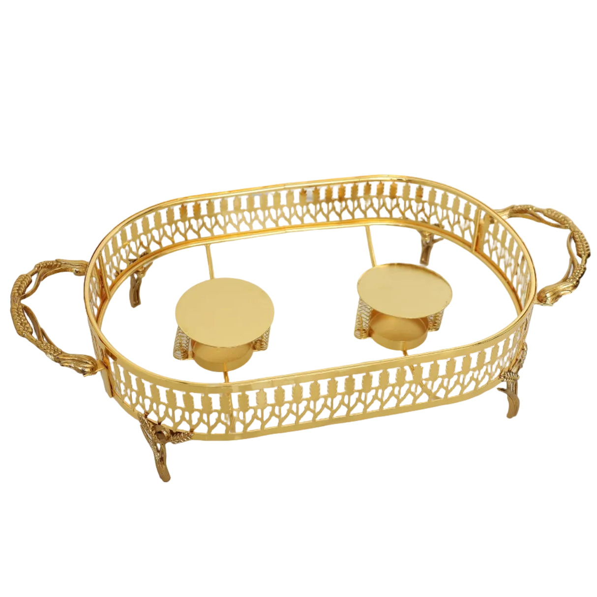 Orchid Oval glass serving buffet dish with burner at Zubaidas Homestore online Pakistan