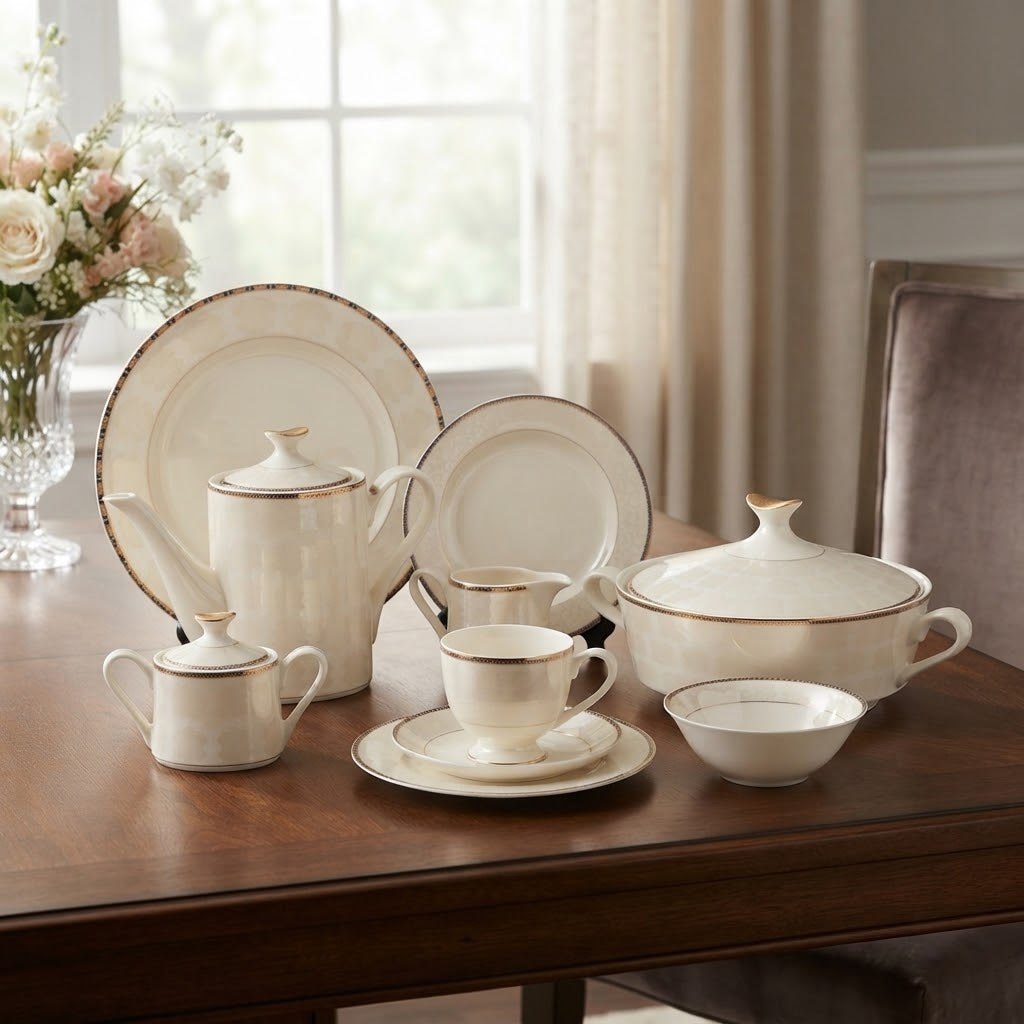 Parsachi Bone China Dinner Set 61 Pieces at Zubaidas Homestore