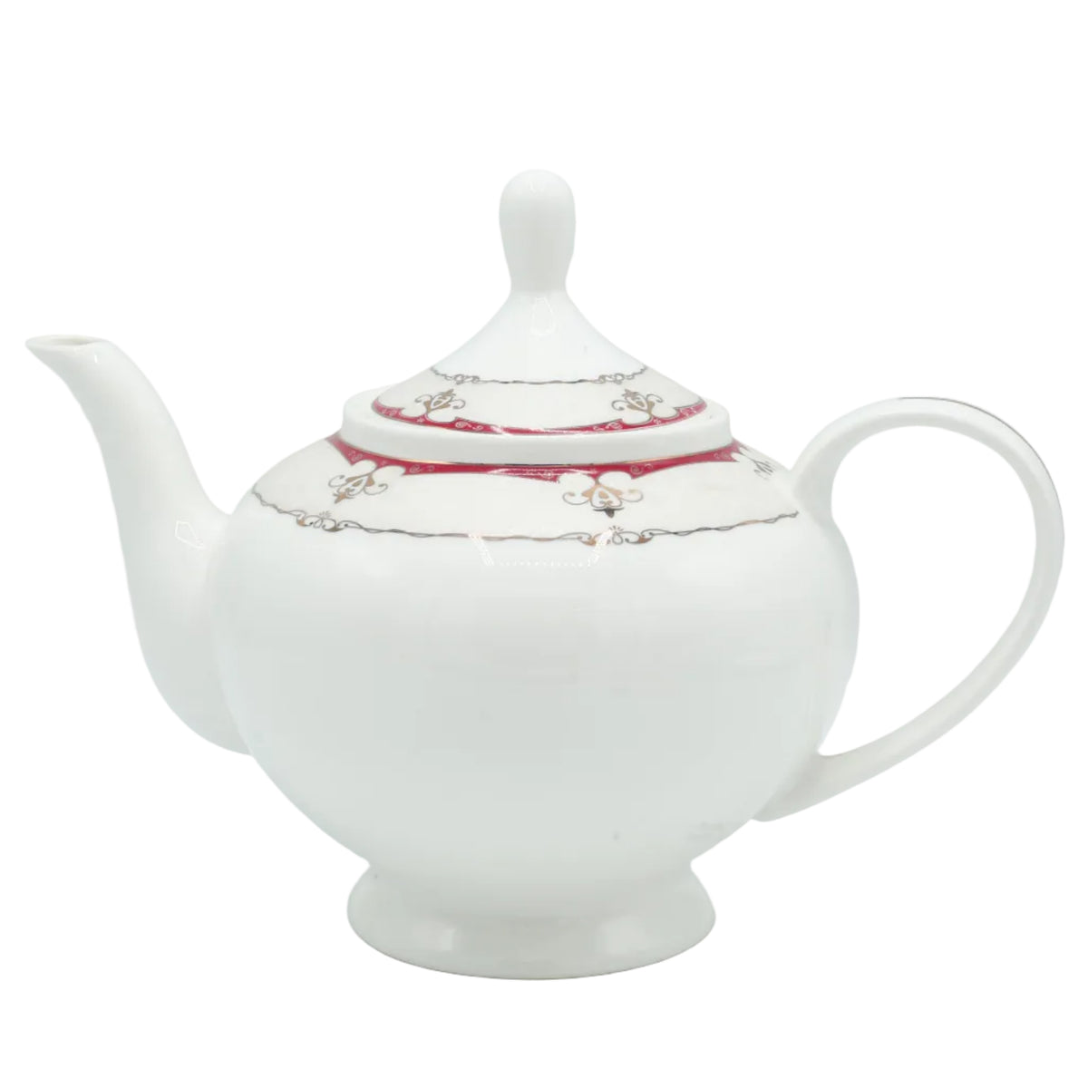 Parsachi Bone China Dinner Set 61 Pieces White and Red Accent at Zubaidas Homestore. House of The Biggest Collection of Dinner Sets in Pakistan