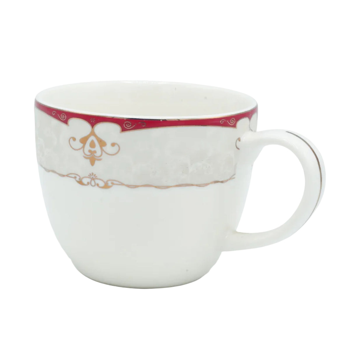 Parsachi Bone China Dinner Set 61 Pieces White and Red Accent at Zubaidas Homestore. Most Trusted Homestore in Pakistan