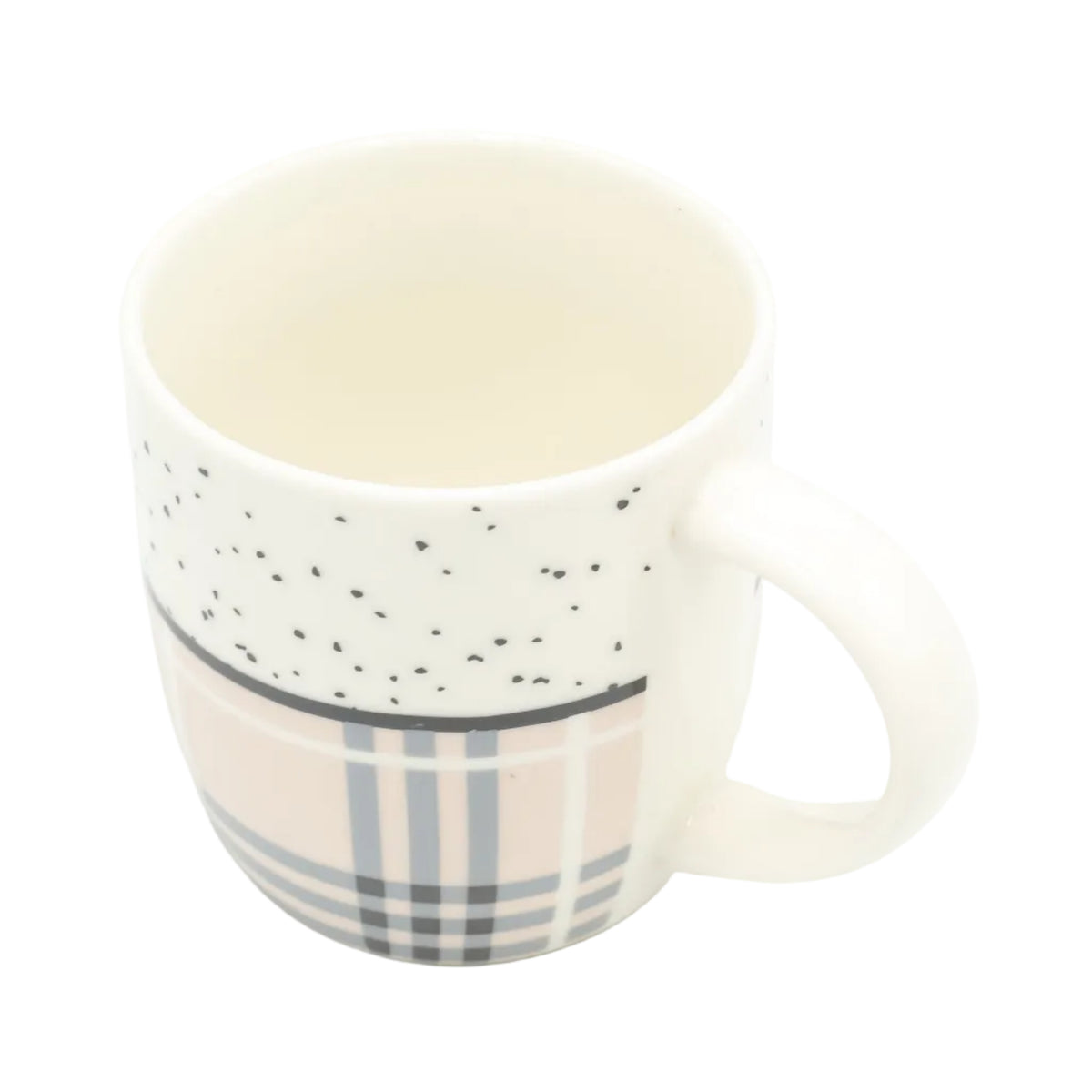 Pink Plaid Ceramic Mug With Speckled Top 370ml at Zubaidas Homestore Pakistan