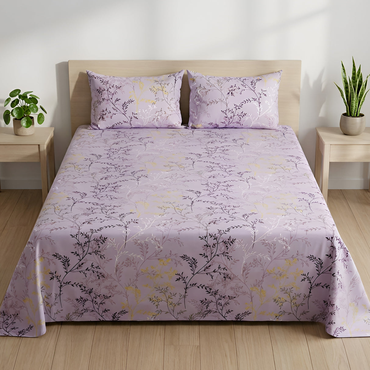 Plushmink Bed Sheet Fantasy King Bed- Mauve at Zubaidas Homestore Pakistan