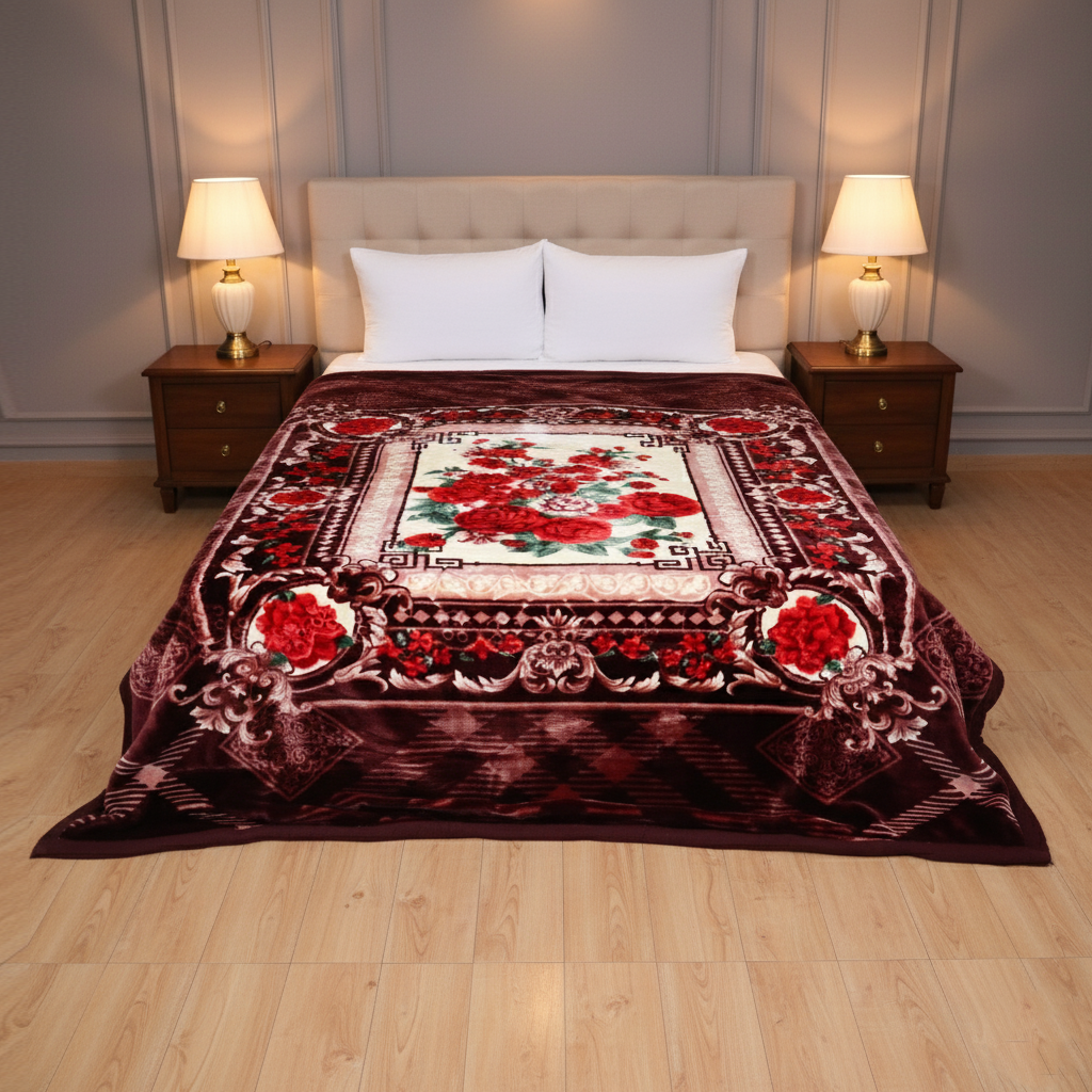 Plushmink Empire King Bed 6 KG Blanket - Garnet at Zubaidas Homestore Pakistan