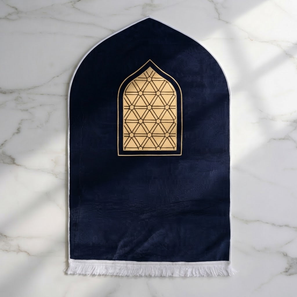 Plushmink Modern Geometric Centerpiece Islamic 3D Prayer Mat at Zubaidas Homestore