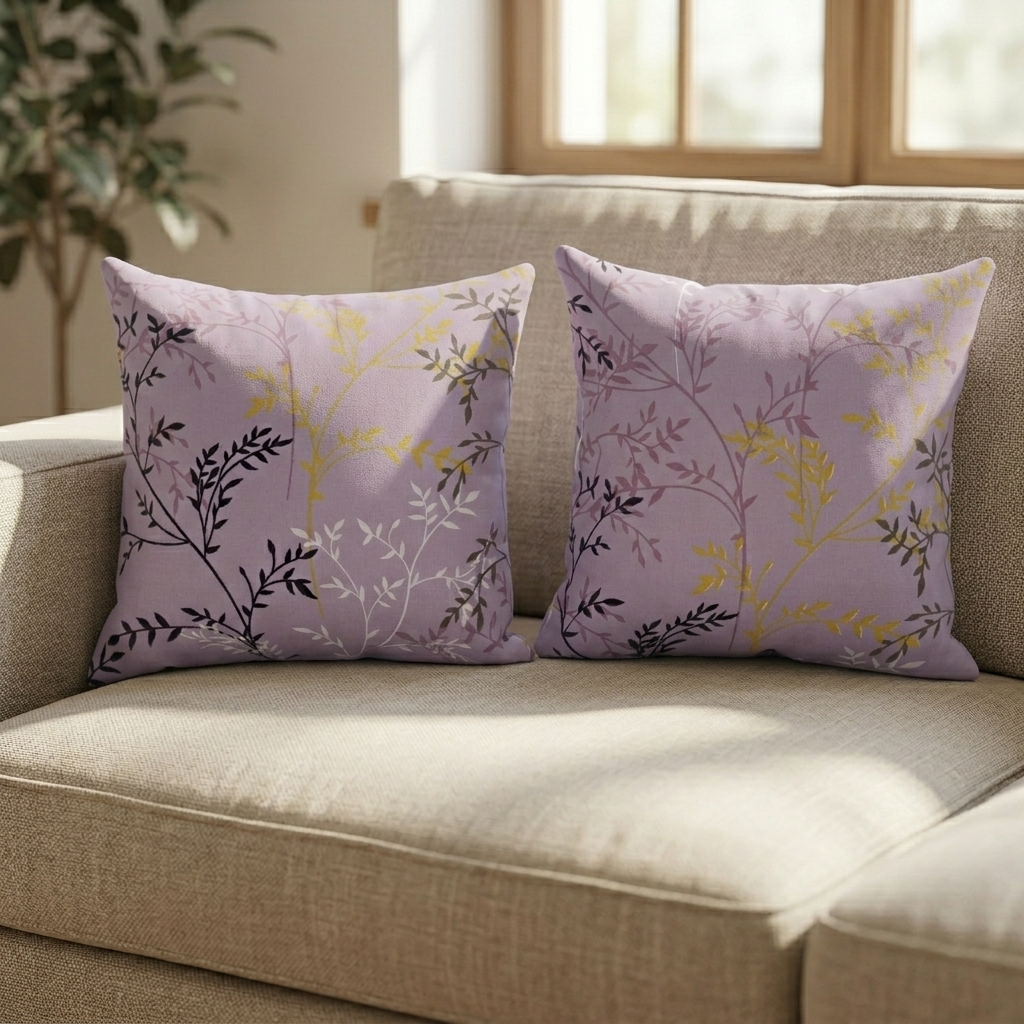 Plushmink Printed Filled Cushions-Mauve at Zubaidas Homestore Pakistan